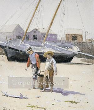 ウィンスロー・ホーマー Painting - アサリのバスケット リアリズム海洋画家ウィンスロー・ホーマー